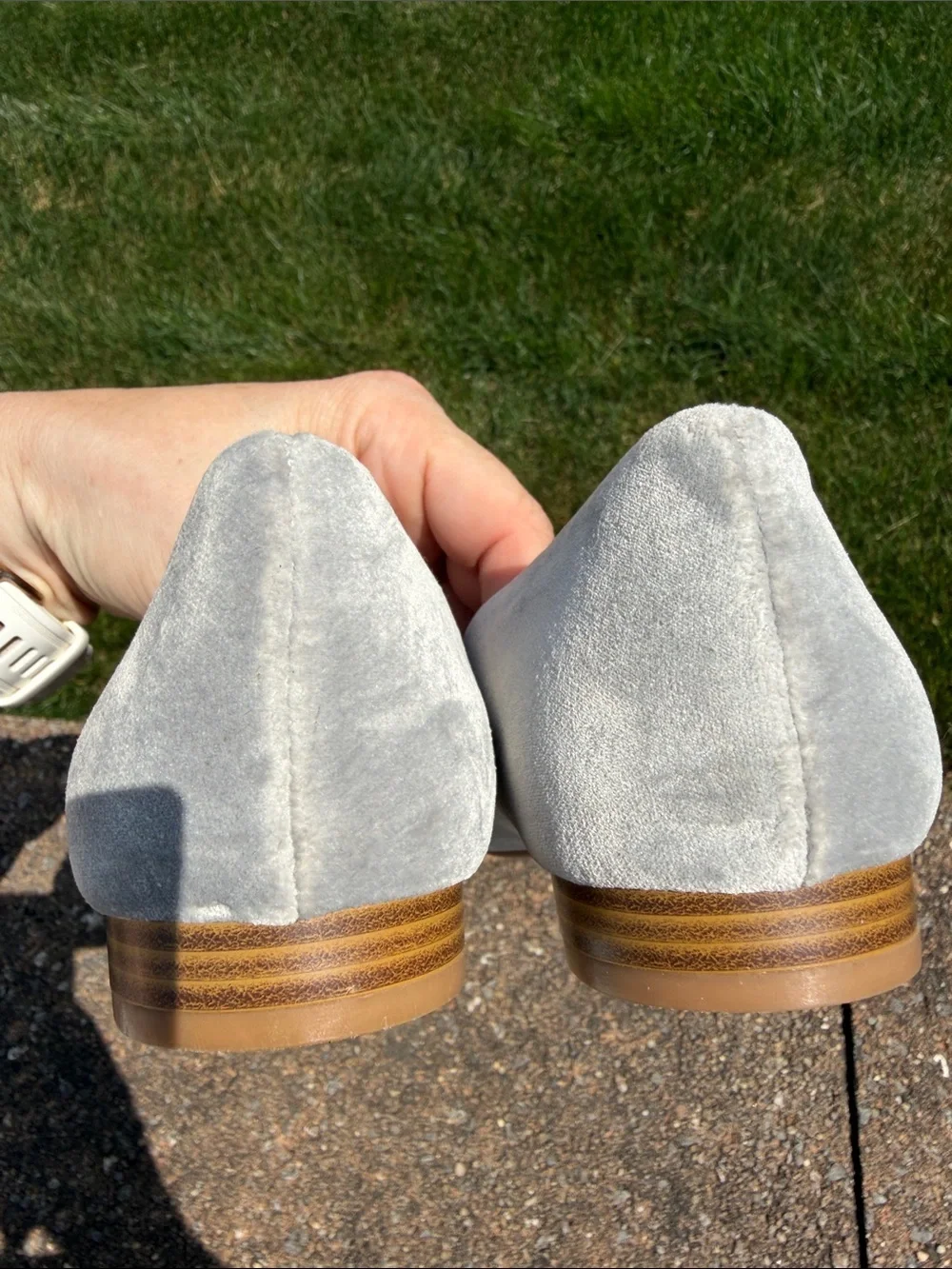 Nine West Light Gray Suede Slip-On Loafers